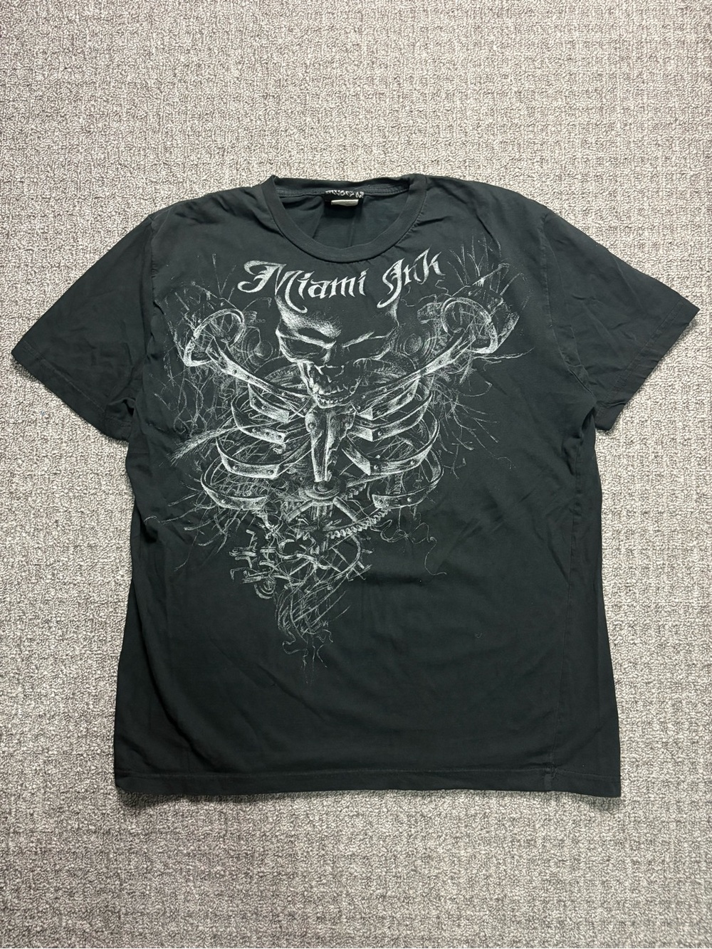 Vintage Y2K 2000s style Miami Ink Skull Distressed Graphic Tee | $30